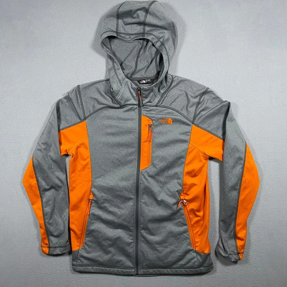 The North Face Canyonlands Full Zip Mens Medium Gray Orange Colorblock Hooded